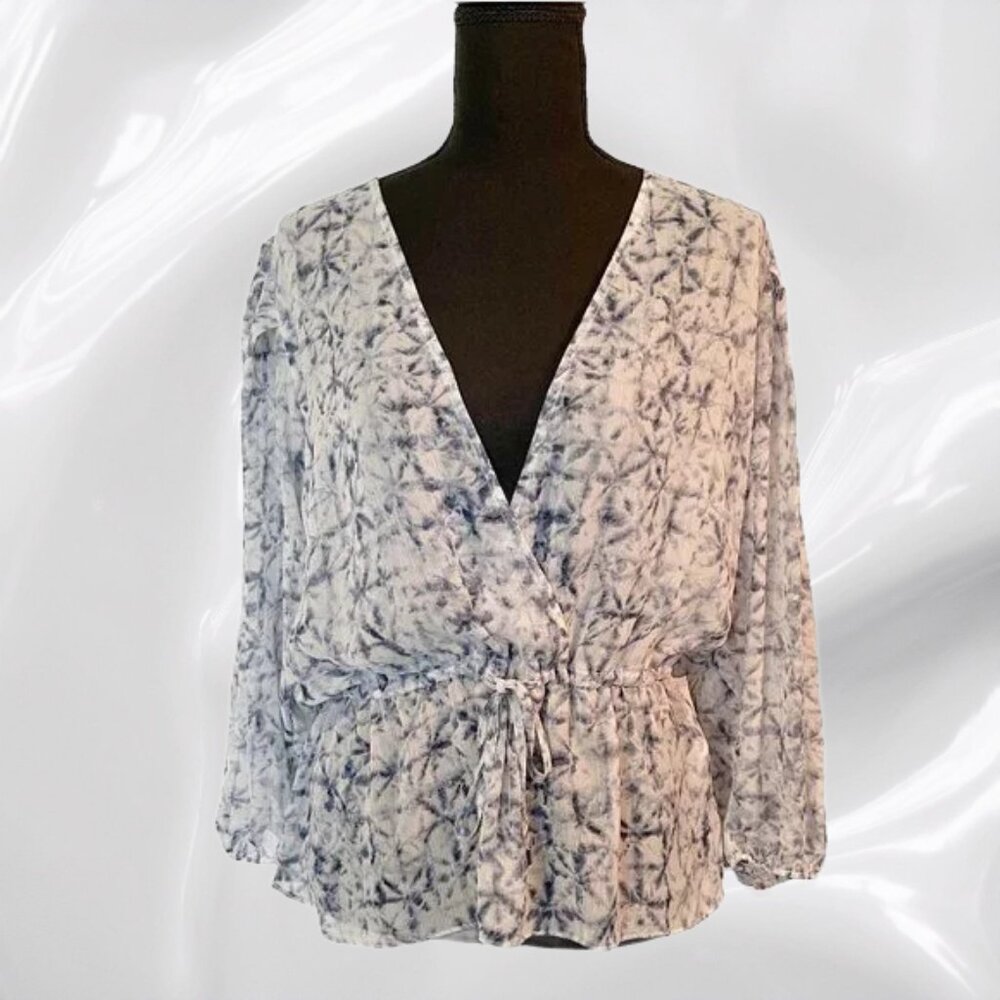 DKNY Blouse - Blue and White Size M